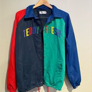 Teddy Fresh Multicolor colorblock Logo Jacket